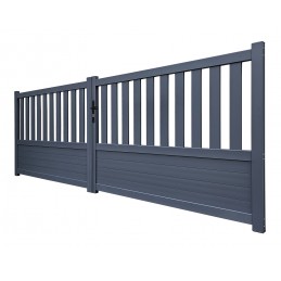 Portail Genève ht 125cm gris 7024, largeur: 3.50m