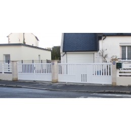 SL125 BLANC Genève avec portail battant et travées